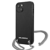 Karl Lagerfeld KLHCP13SPMK iPhone 13 mini 5,4 "hardcase black / black Leather Textured and Chain