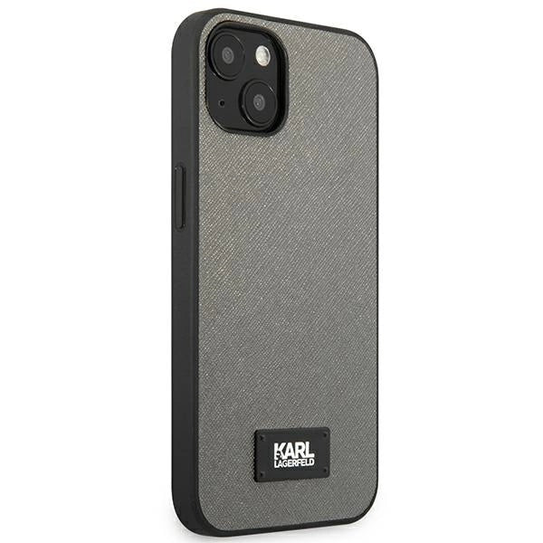 Karl Lagerfeld KLHCP13SSFMP2DG iPhone 13 mini 5,4 "hardcase silver / silver Saffiano Plaque