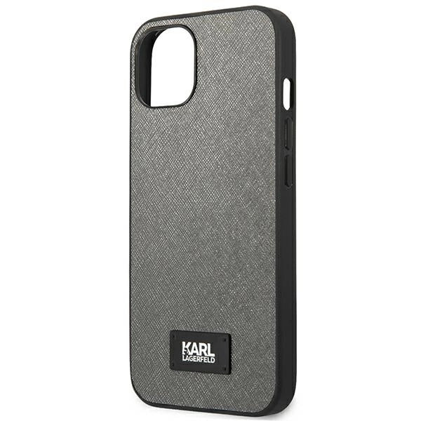 Karl Lagerfeld KLHCP13SSFMP2DG iPhone 13 mini 5,4 "hardcase silver / silver Saffiano Plaque