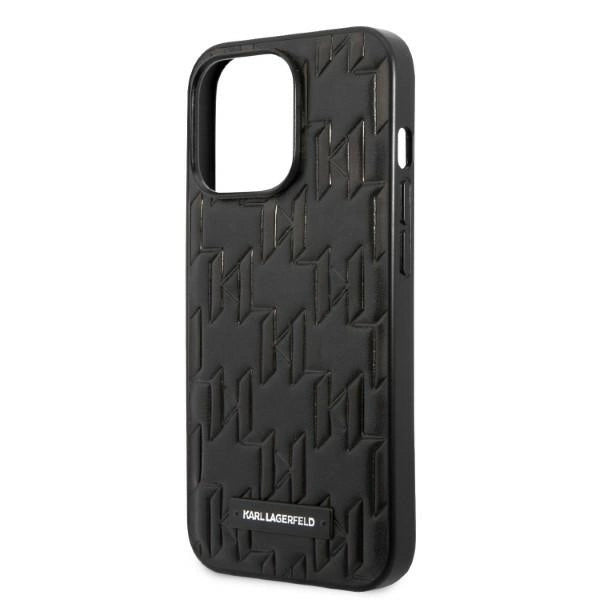 Karl Lagerfeld Monogram Plaque Case for iPhone 13 Pro Max - Black
