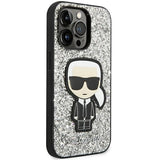 Karl Lagerfeld KLHCP14LGFKPG iPhone 14 Pro 6.1 "hardcase silver / silver Glitter Flakes Ikonik