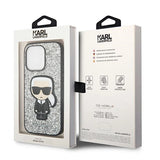 Karl Lagerfeld KLHCP14LGFKPG iPhone 14 Pro 6.1 "hardcase silver / silver Glitter Flakes Ikonik