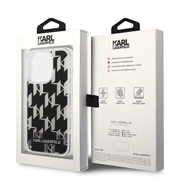 Karl Lagerfeld KLHCP14LLMNMK iPhone 14 Pro 6.1 "hardcase black / black Liquid Glitter Monogram