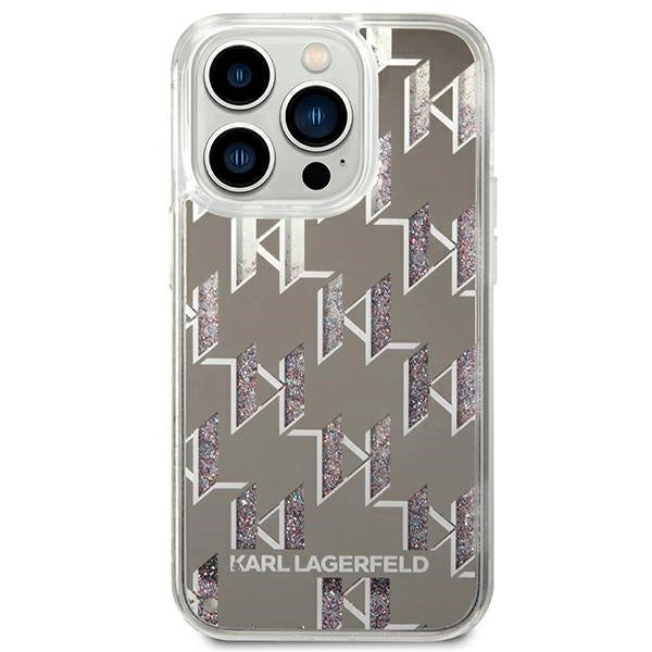 Karl Lagerfeld KLHCP14LLMNMS iPhone 14 Pro 6.1 "hardcase silver / silver Liquid Glitter Monogram