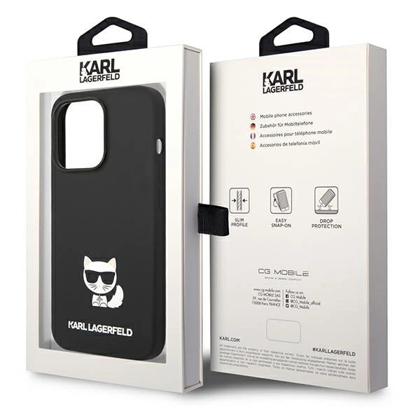 Karl Lagerfeld KLHCP14LSLCTBK iPhone 14 Pro 6.1 "hardcase black / black Silicone Choupette Body