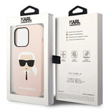 Karl Lagerfeld KLHCP14LSLKHLP iPhone 14 Pro 6.1 "hardcase pink / pink Silicone Karl`s Head