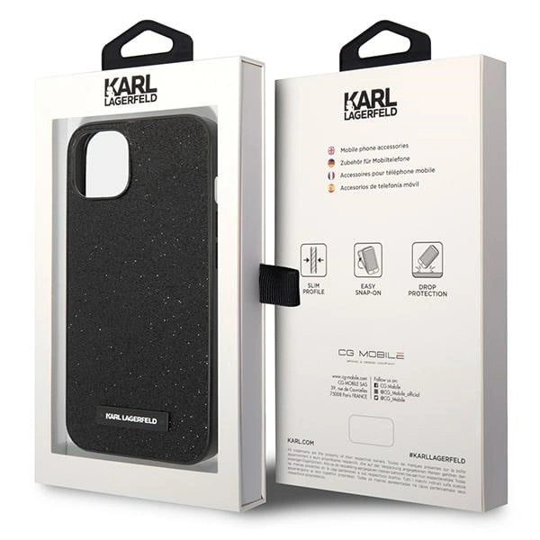 Karl Lagerfeld KLHCP14MG2ELK iPhone 14 Plus 6.7 "hardcase black / black Glitter Plaque Logo