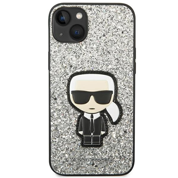 Karl Lagerfeld KLHCP14MGFKPG iPhone 14 Plus 6.7 "hardcase silver / silver Glitter Flakes Ikonik