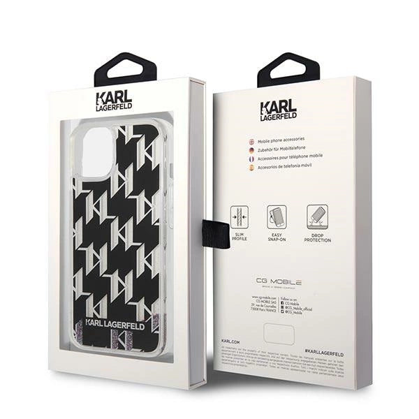 Karl Lagerfeld KLHCP14MLMNMK iPhone 14 Plus 6.7 "hardcase black / black Liquid Glitter Monogram