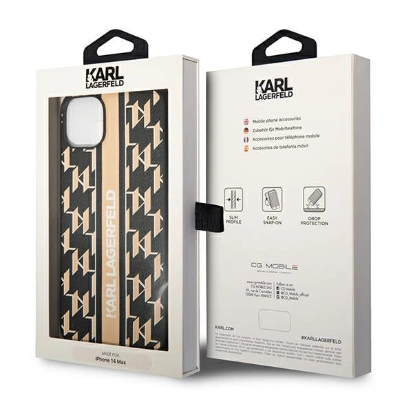 Karl Lagerfeld KLHCP14MPGKLSKW iPhone 14 Plus 6,7 "hardcase brown / brown Monogram Stripe