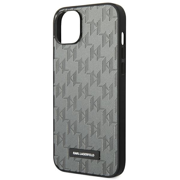Karl Lagerfeld KLHCP14MSAKLHPG iPhone 14 Plus 6.7 "hardcase gray / gray Saffiano Mono Metal Logo