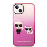 Karl Lagerfeld Gradient Ikonik Karl&Choupette Case for iPhone 14 Plus - Pink