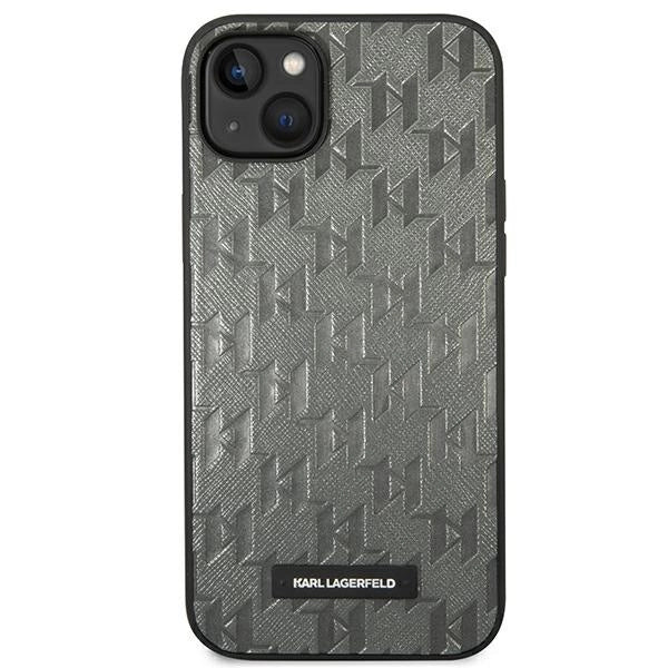 Karl Lagerfeld KLHCP14SSAKLHPG iPhone 14 6.1 "hardcase gray / gray Saffiano Mono Metal Logo