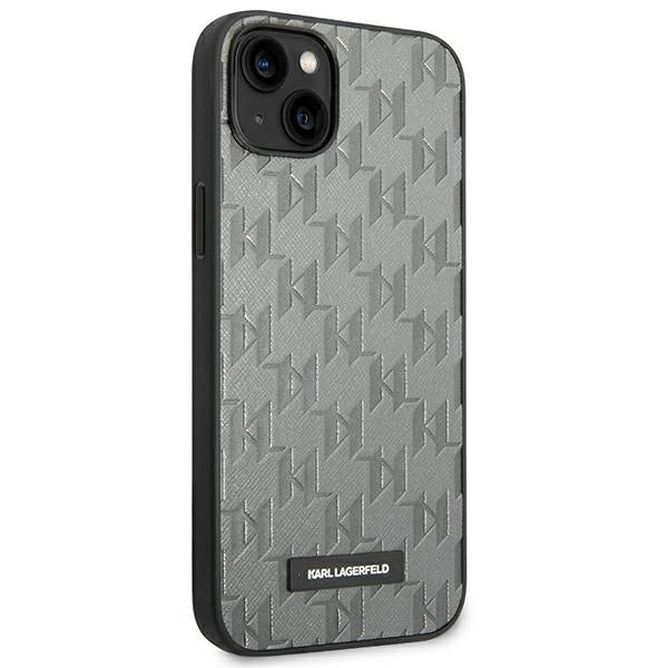 Karl Lagerfeld KLHCP14SSAKLHPG iPhone 14 6.1 "hardcase gray / gray Saffiano Mono Metal Logo