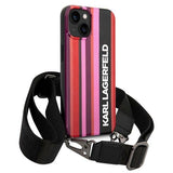 Karl Lagerfeld KLHCP14SSTSTP iPhone 14 6.1 "hardcase pink / pink Color Stripes Strap