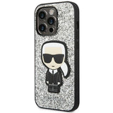 Karl Lagerfeld KLHCP14XGFKPG iPhone 14 Pro Max 6.7 "hardcase silver / silver Glitter Flakes Ikonik
