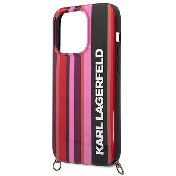 Karl Lagerfeld KLHCP14XSTSTP iPhone 14 Pro Max 6.7 "hardcase pink / pink Color Stripes Strap