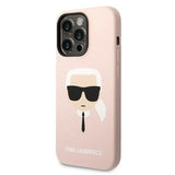 Karl Lagerfeld KLHMP14LSLKHLP iPhone 14 Pro 6.1 "hardcase light pink / light pink Silicone Karl`s Head Magsafe