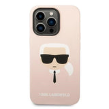 Karl Lagerfeld KLHMP14LSLKHLP iPhone 14 Pro 6.1 "hardcase light pink / light pink Silicone Karl`s Head Magsafe