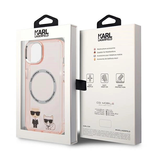 Karl Lagerfeld KLHMP14MHKCP iPhone 14 Plus 6.7 "hardcase pink / pink Karl & Choupette Aluminum Magsafe