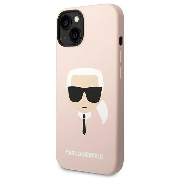 Karl Lagerfeld Silicone Karl's Head MagSafe Case for iPhone 14 Plus - Light Pink