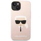 Karl Lagerfeld Silicone Karl's Head MagSafe Case for iPhone 14 Plus - Light Pink