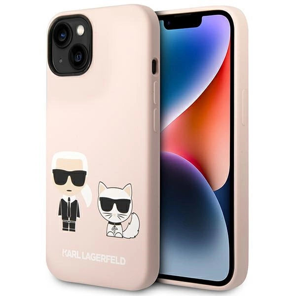 Karl Lagerfeld KLHMP14SSSKCI iPhone 14 6.1 "hardcase light pink / light pink Silicone Karl & Choupette Magsafe