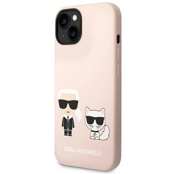 Karl Lagerfeld KLHMP14SSSKCI iPhone 14 6.1 "hardcase light pink / light pink Silicone Karl & Choupette Magsafe