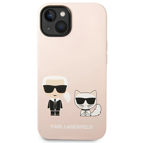 Karl Lagerfeld KLHMP14SSSKCI iPhone 14 6.1 "hardcase light pink / light pink Silicone Karl & Choupette Magsafe
