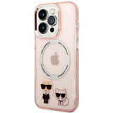 Karl Lagerfeld KLHMP14XHKCP iPhone 14 Pro Max 6.7 "hardcase pink / pink Karl & Choupette Aluminum Magsafe