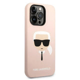 Karl Lagerfeld KLHMP14XSLKHLP iPhone 14 Pro Max 6.7 "hardcase light pink / light pink Silicone Karl`s Head Magsafe