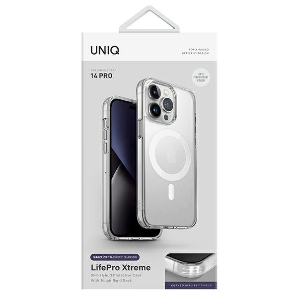 Uniq LifePro Xtreme Magclick opladningsfoder til iPhone 14 Pro - gennemsigtigt