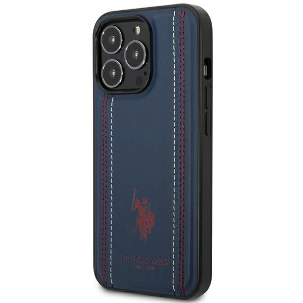 US Polo USHCP14LPFAV iPhone 14 Pro 6.1" navy/navy blue Leather Stitch
