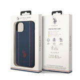 US Polo USHCP14SPFAV iPhone 14 6.1" navy blue/navy blue Leather Stitch