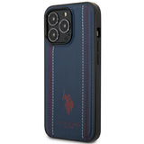 US Polo USHCP14XPFAV iPhone 14 Pro Max 6.7" navy/navy blue Leather Stitch
