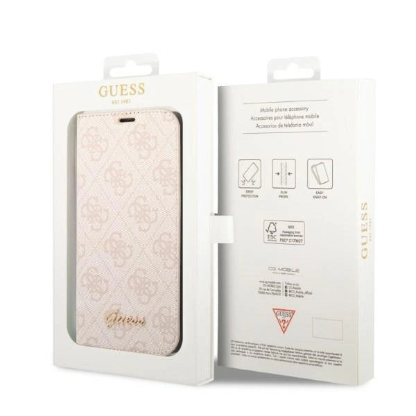 Guess GUBKP14XHG4SHP iPhone 14 Pro Max 6.7 "pink / pink book 4G Vintage Gold Logo
