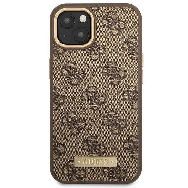 Guess GUHMP14MU4GPRW iPhone 14 Plus 6.7 "brun / brun hard case 4G Logo Plate MagSafe