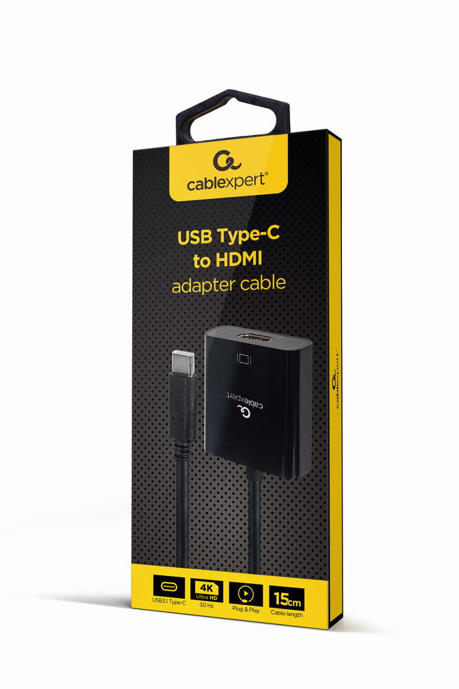 Gembird A-CM-HDMIF-03 USB grafisk adapter 3840 x 2160 pixel Sort