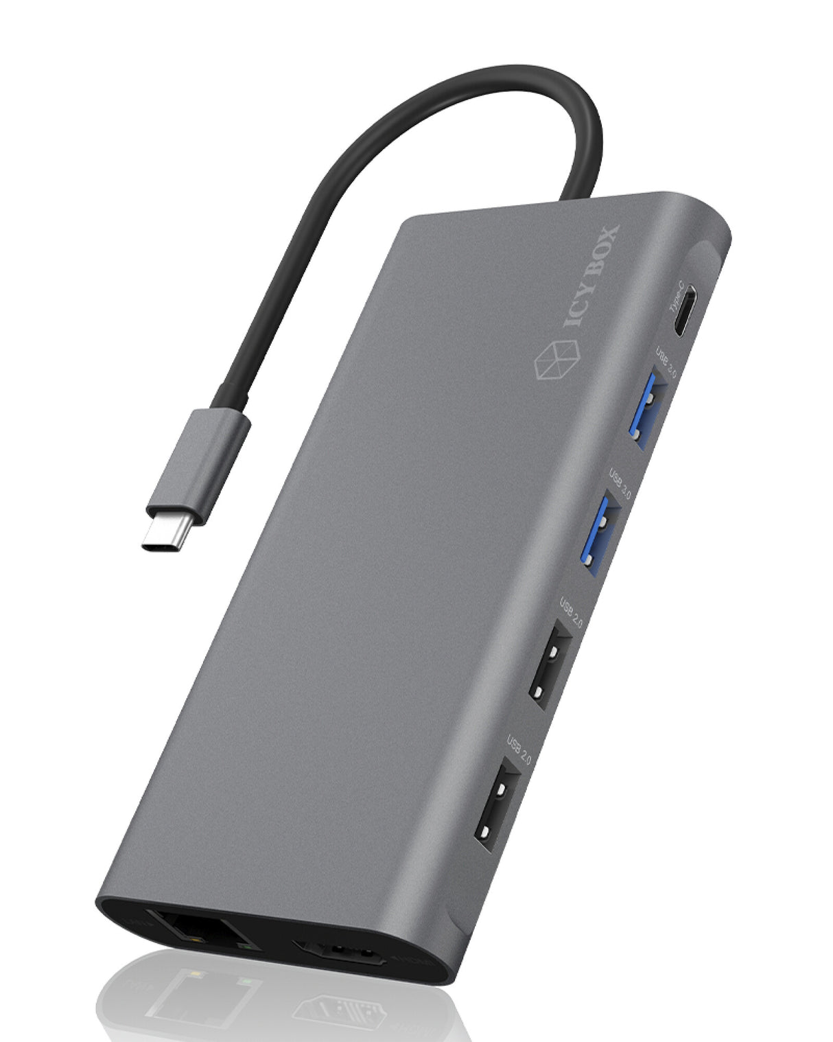 ICY BOX IB-DK4050-CPD Ledningsført USB 3.2 Gen 1 (3.1 Gen 1) Type-C Anthracit