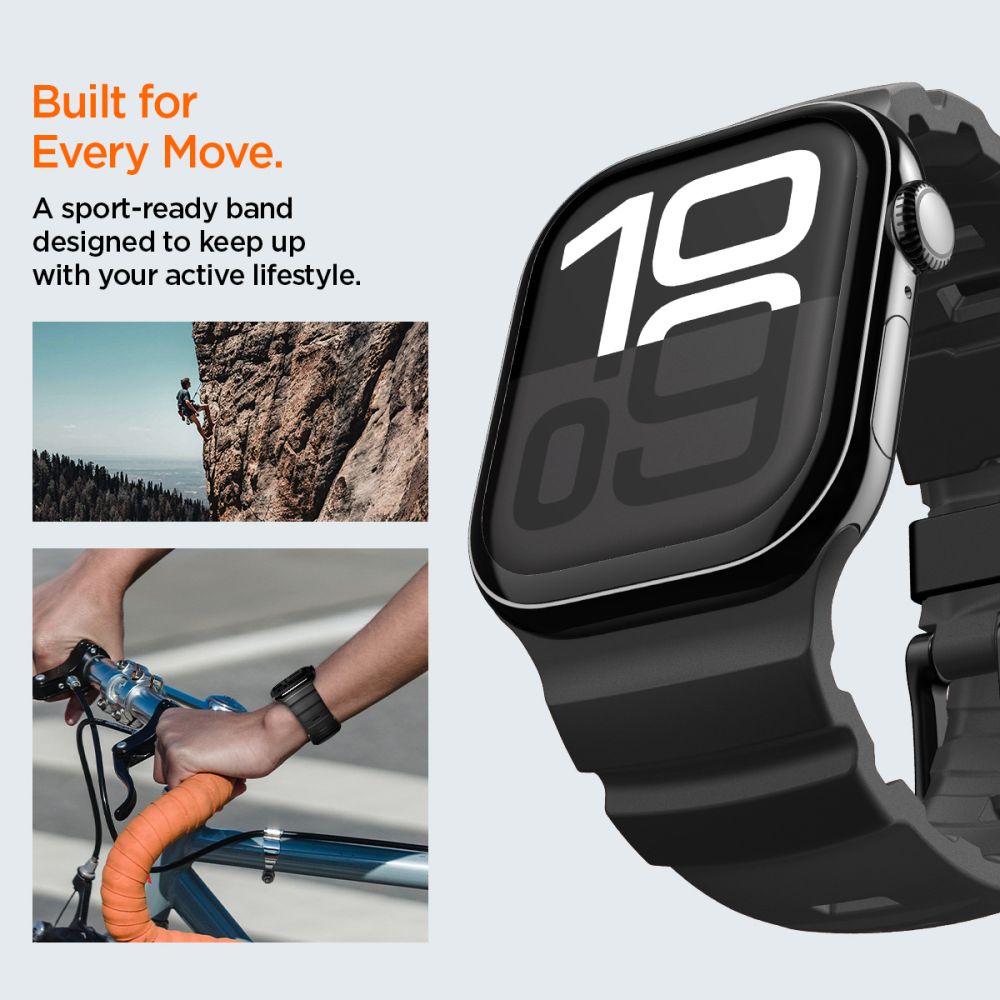 Spigen Wbs2 Remmen Til Apple Watch 8 / 9 / 10 / 11 / 12 / Se / Ultra (44 / 45 / 46 / 49 Mm) Sort