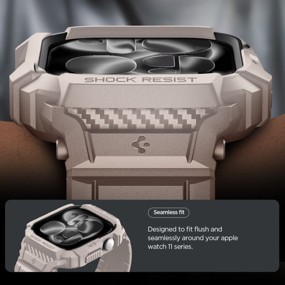 Spigen Rugged Armor ”Pro” V2 Apple Watch 10/11 (46 Mm) Dune Beige