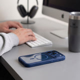 Tech Protect Magone Magsafe Cc + Glas 2 Pak Iphone 17 Pro Max / 18 Pro Max Dyb Blå/Klar