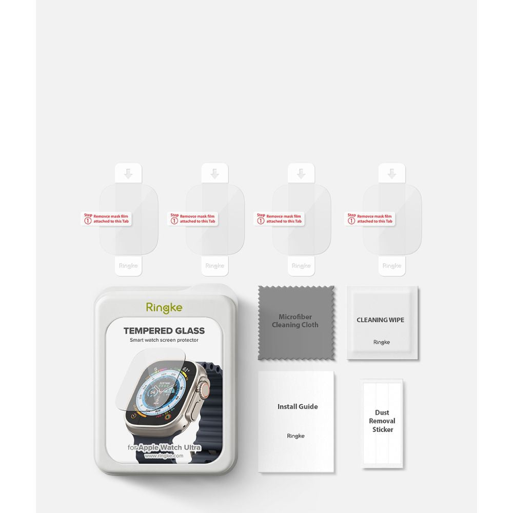 Hærdet Glas Ringke Id Fc Glas 4 Pack Apple Watch Ultra 1/2/3/4 (49 Mm) Klar