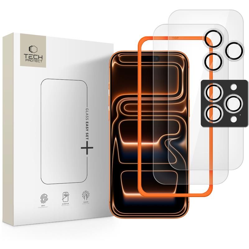 Hærdet Glas Tech Protect Easy Set+ 3 Pack Iphone 16 Pro Max / 17 Pro Max Clear