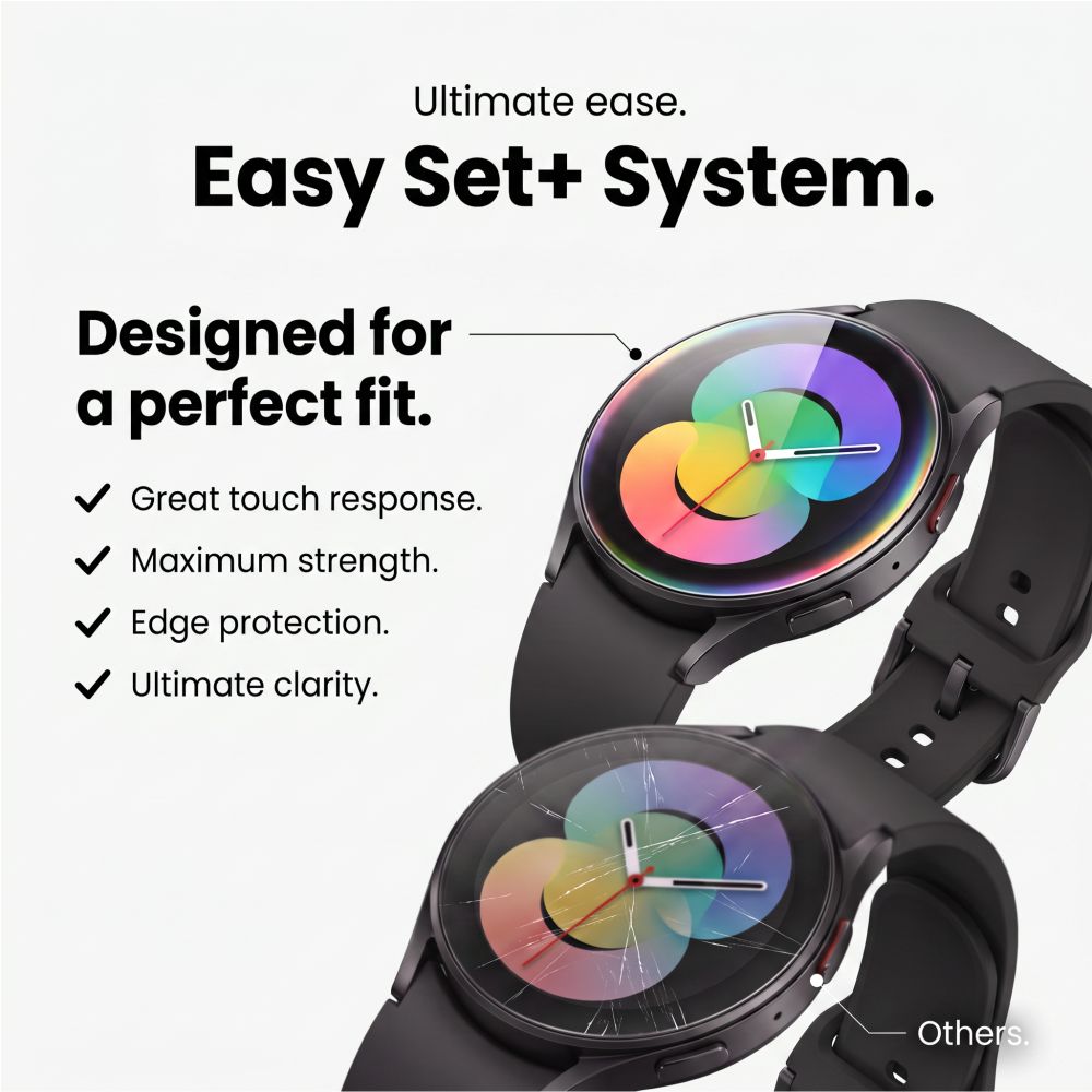 Hærdet Glas Tech Protect Easy Set+ 2 Pack Samsung Galaxy Watch 8/9 (44 Mm) Klar