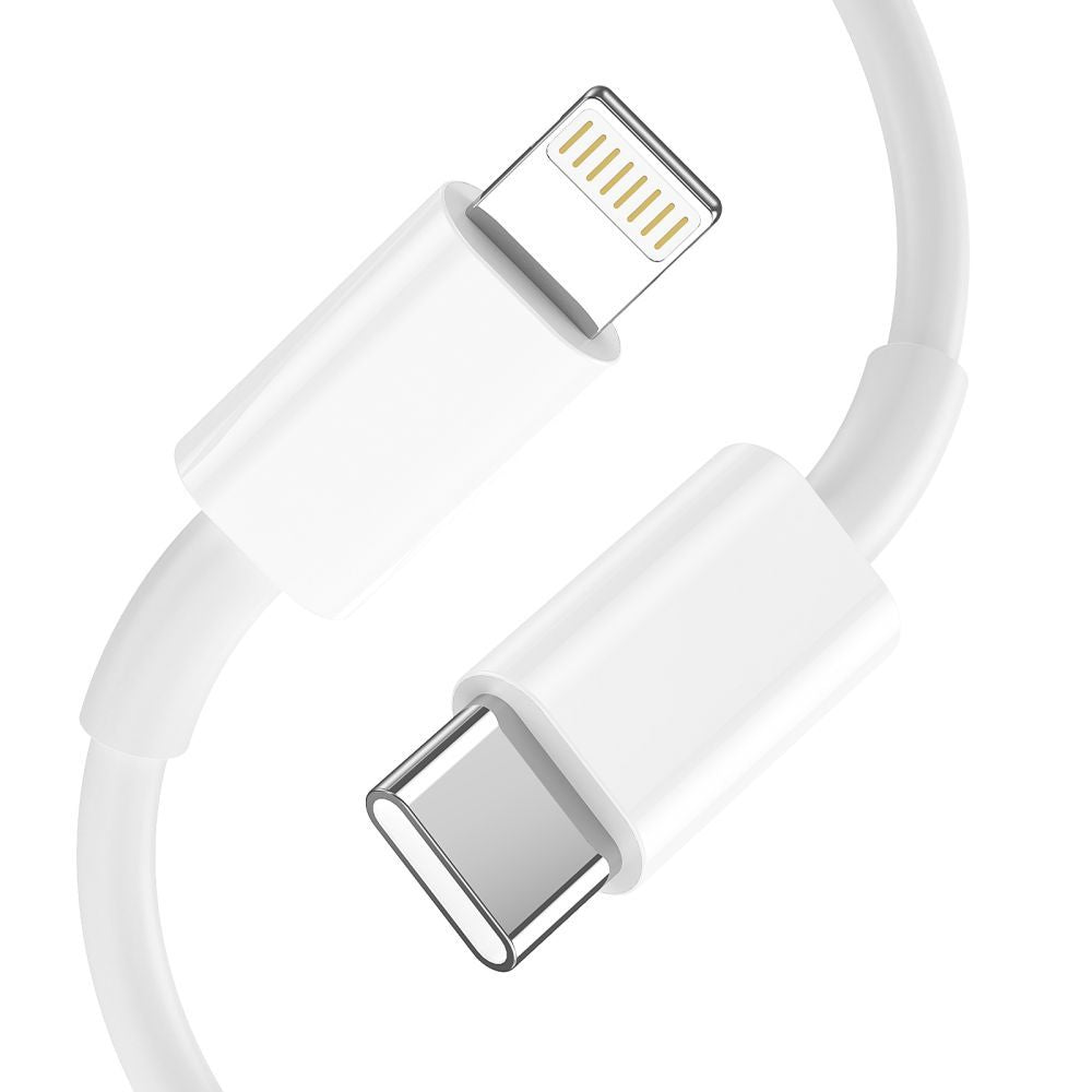 Tech Protect C20 W 2 Port Netværksopladder Pd 20 W / Qc3.0 + Lightning Kabel Hvid
