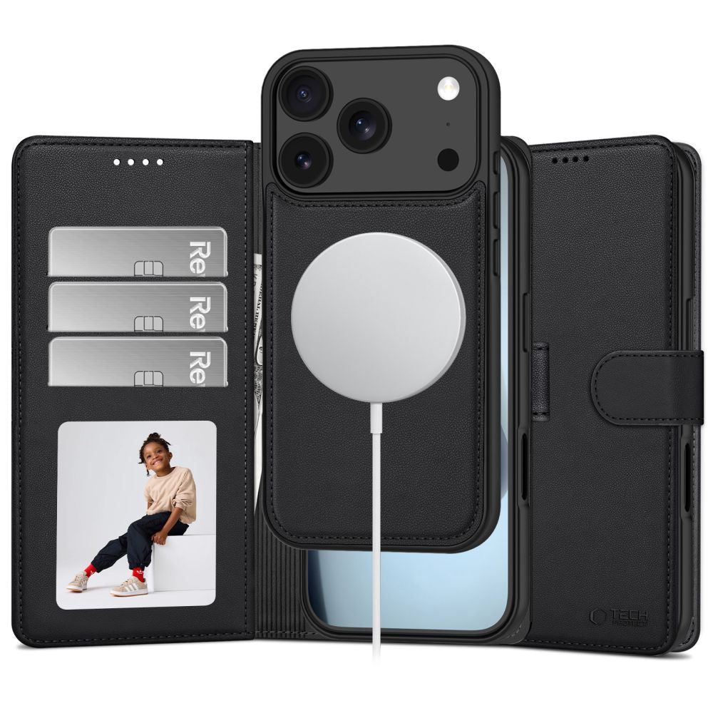 Tech Protect Magsafe Tegnebog Til Iphone 17 Pro Max / 18 Pro Max Matsort