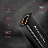 Axagon RVD-HI14N videokabel adapter 0,18 m DisplayPort HDMI Sort