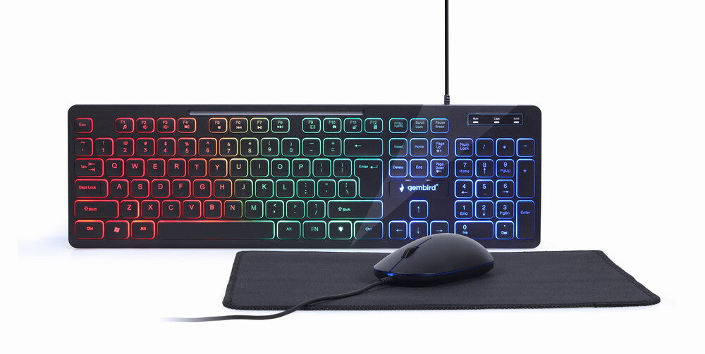 Gembird KBS-UML-01 tastatur Mus inkluderet Hjem USB QWERTY US engelsk Sort