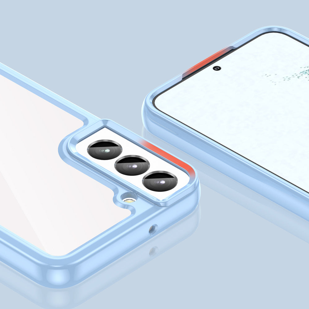 Outer Space Case til Samsung Galaxy S23+ cover med en fleksibel blå ramme